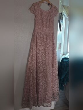 Windsor Blush Pink Lace Maxi Dress